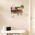 thumbnail image 4 of Soporte de pared para llaves de madera maciza Eryvik con 8 ganchos, color marrón quemado, 4 of 7