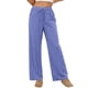 thumbnail image 5 of Amzcrzy Pantalones Mujer A Rayas Informales Cintura Alta Cordón Elástico Tipo Bóxer Cómodos Holgados Anchos Con Bolsillos Tallas S-2XL Azul, 5 of 8
