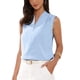 thumbnail image 4 of TANK TOP REFINADO PARA MUJERES, SIN MANGAS, V DE VERANO, VESTIDO DE NEGOCIOS CASUAL, CAMISA AZUL TAMAÑO S, 4 of 6