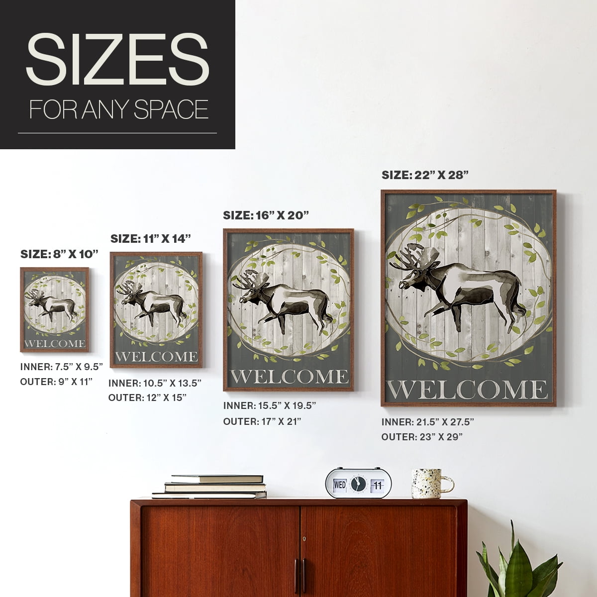 Woodland Welcome IV Framed Print - Solid Wood in Single Picture Frame Solid Wood 2 Framed Print
