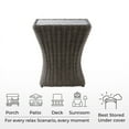 thumbnail image 2 of CHITA Outdoor Half Rround Wicker Side Table, Gray, 2 of 7