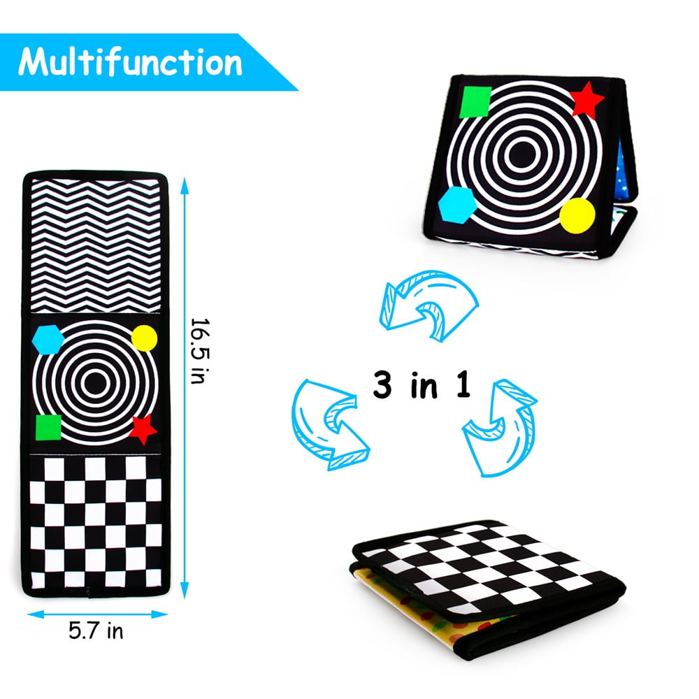 Tummy Time Pillow Tummy Time Toys TummyTime Mirror Tummy Time Mat high contrast baby toys black and white baby toys baby toys 0-6 months infant toy car seat toys crinkle toys for baby