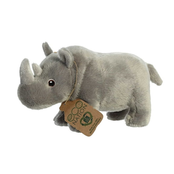 Aurora - Medium Gray Eco Nation - 9.5" Rhinoceros - Responsibly Made Stuffed Animal