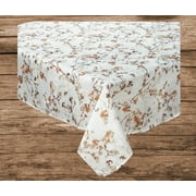 Camilla Branches Twigs Leaves Browns Gold White Textured Fabric Benson Mills (52 x 70 Rectangle)