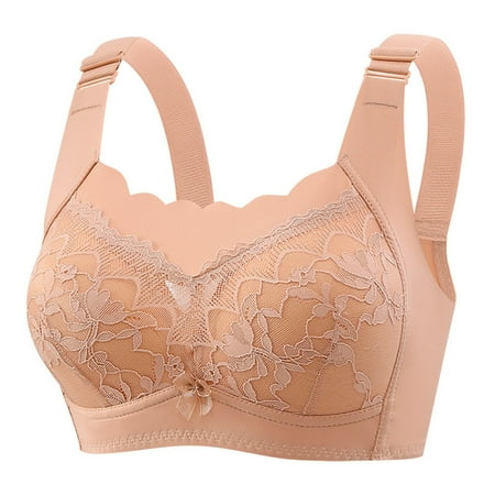 Cathalem Bras For Women Full Coverage Full Support Sports Bras For Women Breathable Seamless Air Bra Women s No Underwire Bras (Beige C)