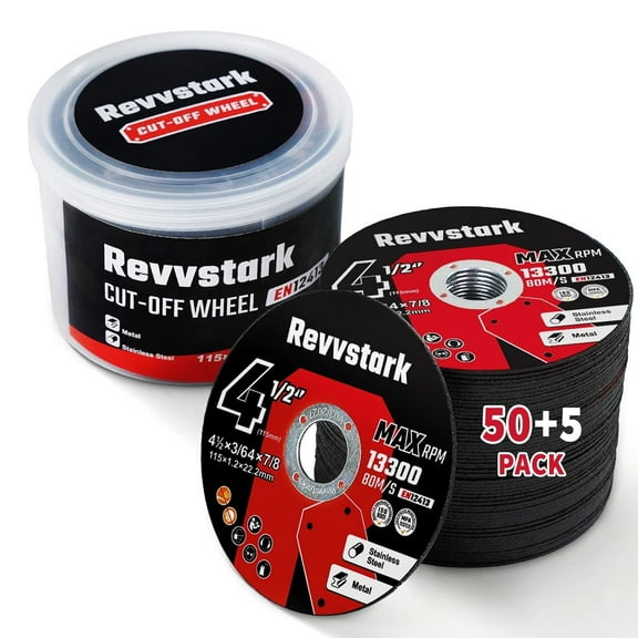 4.5" Ultra-Thin Cut-Off Wheels for Angle Grinder, 55-Pack, Metal & Stainless Steel Cutting Discs (4-1/2 x 3/64 x 7/8 inch)