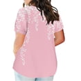 thumbnail image 2 of Camisetas Casuales de las Mujeres Largo Casual Impreso Cuello Redondo Suelto Top, Camiseta de Verano de Manga Corta, 2 of 5