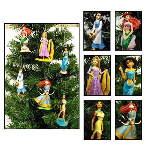 11x Disneys Princess Christmas Bauble Tree Decoration Set Animated Ornaments 