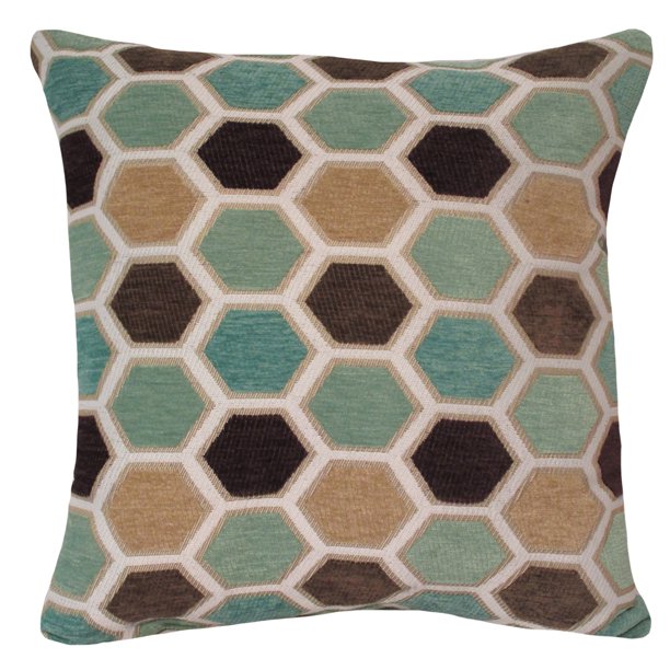 Better Homes & Gardens Square Hexagon Decorative Throw Pillow, 18" x 18