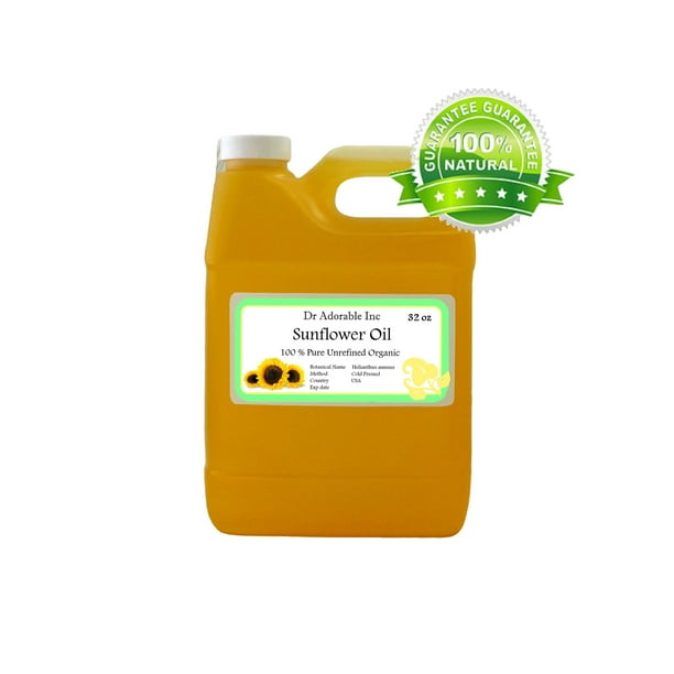 Dr. Adorable Unrefined Sunflower Seed Oil 100 Pure Organic Cold
