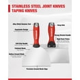 thumbnail image 3 of Drywall Hand Tool Kit - Stainless Steel Joint Knife, Taping Knives, Painter Scraper, Mud Pan, 3 of 6