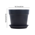 thumbnail image 3 of Imitation Ceramic Plastic Plant Pot with Matching Saucer, Thickened Conical Flower Planter with Drainage Hole for Indoor Outdoor Garden Decor Black, 3 of 6