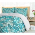 thumbnail image 5 of Ambesonne Antique Duvet Cover Sets, Paisley Blue Flowers, 2-Queen, Aqua Teal, 5 of 7