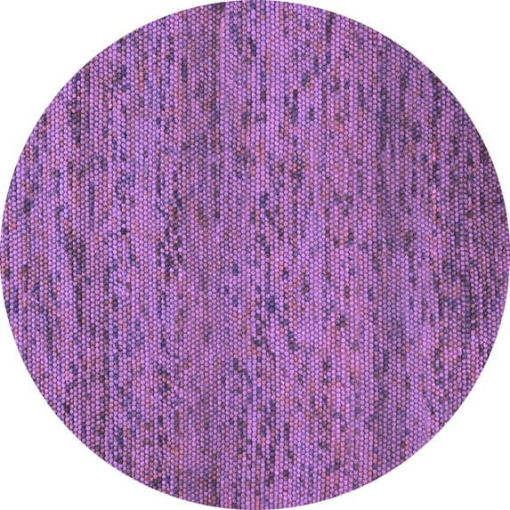 Ahgly Company Indoor Round Abstract Purple Contemporary Area Rugs, 7' Round