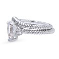 thumbnail image 3 of BERRICLE Sterling Silver 3-Stone Wedding Engagement Rings 1.8 Carat Pear Cut Cubic Zirconia CZ Woven Ring Set for Women, Rhodium Plated Size 6.5, 3 of 13