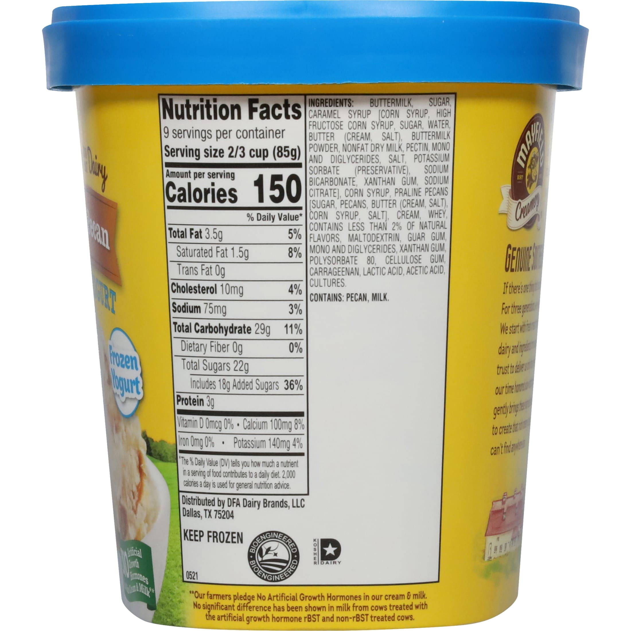 Mayfield Creamery Praline Pecan Frozen Yogurt 1.5 qt