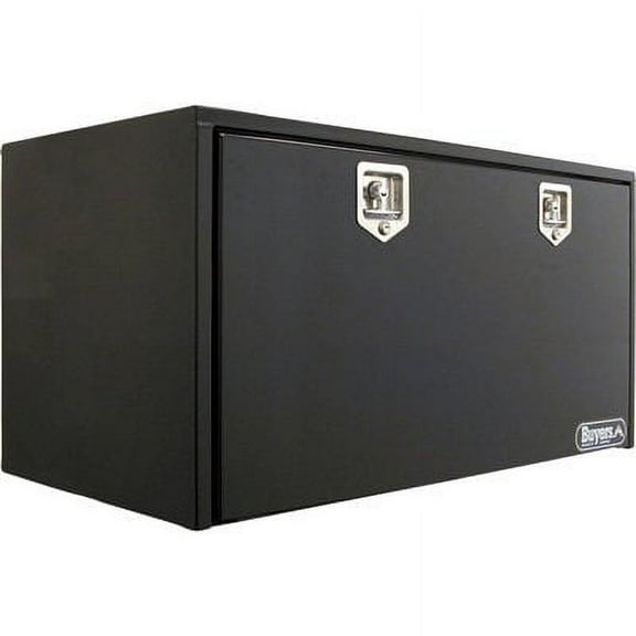 Black Steel Toolbox - One Door, Two Latches - 24"H x 24"D x 48"L