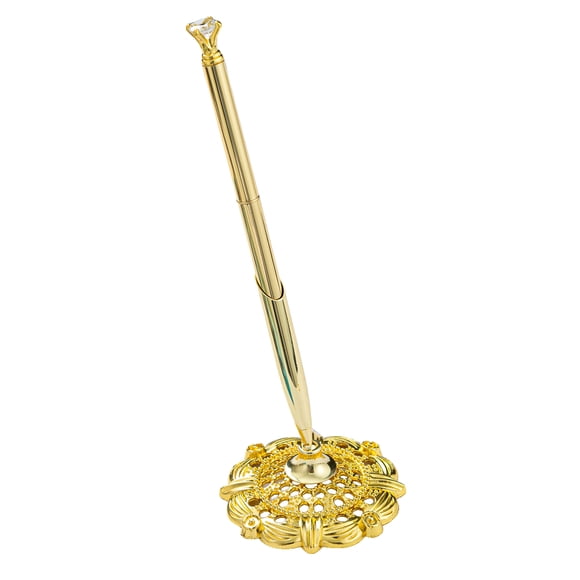 Bolígrafos Decoración de la boda Bolígrafo adjunto al escritorio Accesorio de firma Herramienta de escritura multicolor para el del banco Suministros de escritura y corrección Pequeña Joya/Oro