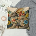 thumbnail image 2 of GOSMITH  Happy Easter Throw Pillow Case Cushion Cover Colorful Flower and Rabbits, 2 of 5