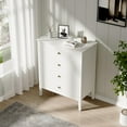 thumbnail image 6 of RoyalCraft White Fluted 4 Drawer Dresser for Bedroom, Modern Chest of Drawers, Wood Dresser for Storage Clothes, Wooden Storage Cabinet Nightstand for Bedroom, Hallway, Living Room, Entryway, 6 of 10