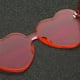 thumbnail image 5 of de sol tamaño para mujer, en corazón, color , lentes transparentes sin montura, para mujer rojo Macarena Gafas de sol sin montura, 5 of 7