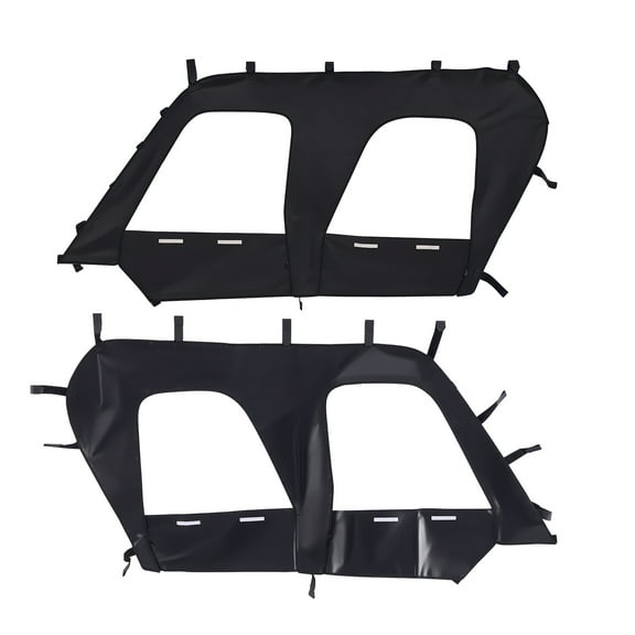 KFFKFF Cab Enclosure Upper Doors, Compatible with Kawasaki Teryx4 2012-2022, Soft Upper Doors, Windproof & Waterproof Zippered UTV Side Window Kit, Designed for Use with Roofs and Partial Windshields