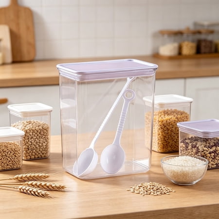 Airtight Plastic Food Storage Container Leakproof Stackable Kitchen Organizer for Pantry Cereal Snacks and Dry Goods