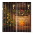 thumbnail image 1 of Juego de 2 cortinas decorativas navideñas, cortinas para ventanas, cortinas opacas Vela + Árbol de Navidad, 1 of 9