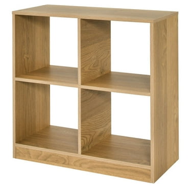 YYAo Kids Book Rack Storage Bookshelf, Toy Storage Organizer Bookshelf,4-Cube Kids Bookcase with Open Shelves-Natural