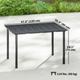 thumbnail image 2 of Outdoor Dining Table for 4, Rectangular Patio Table with Weather-Resistant HDPE Top and Rust-Resistant Metal Frame, 47.2"W x 35.4"D x 29.1"H, Black, for Garden and Deck, 2 of 7