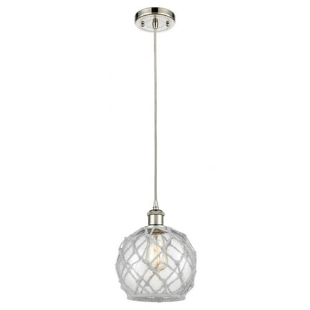 

Innovations 516-1P-PN-G122-8RW Farmhouse Rope 1 Light Mini Pendant part of the Ballston Collection Polished Nickel