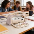 thumbnail image 4 of Estuche para lápices de gran capacidad para niñas y adolescentes | Estuche para lápices con múltiples compartimentos y cremallera | Bolsa para bolígrafos y artículos de oficina, 4 of 6