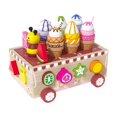 thumbnail image 2 of Carrito de helado de madera para niños, juego de comida, juguete de aprendizaje temprano, dulces, golosinas para niños, bebés, niñas de 2 años o más, 2 of 9