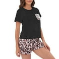 thumbnail image 2 of Defitshape Women's Summer Pajama Set Tie Dye 2 Piece Comfy Sleepwear Loose Soft Lounge Set Lightweight Holiday Sleeping Pj Set Short Sleeve Shorts Pjs Black Medium, 2 of 5