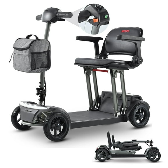 Metro Mobility Adjustable 4-Wheel Mobility Scooter with Mobility Scooter, 300 lb Limit