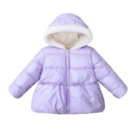 

Esho 12M-6T Toddler Girls Winter Fleece Coats & Jackets Kids Padded Hooded Puffer Coat Outwear