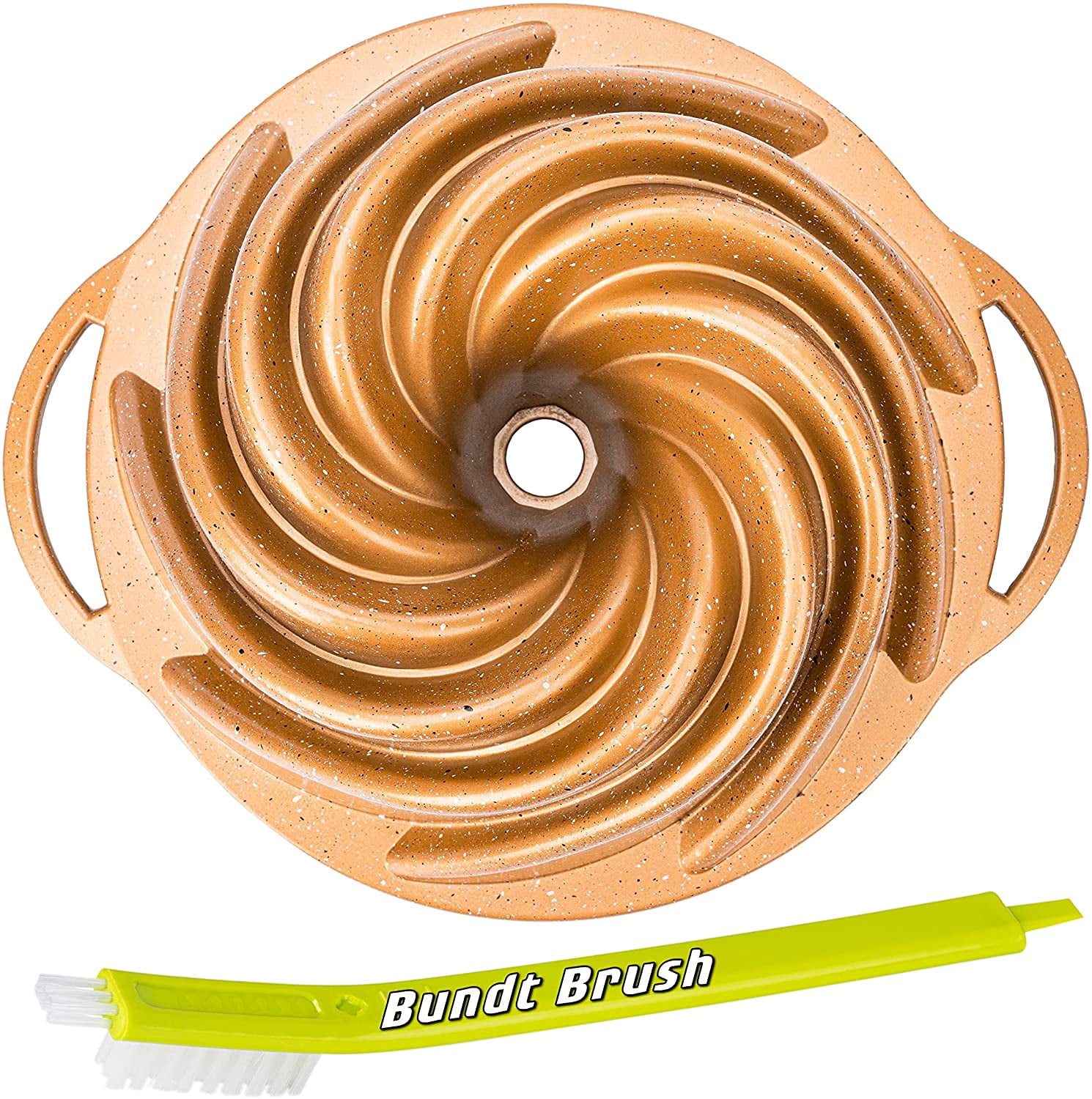 Bundt Pan Nonstick With Handles, 10 Cup, 9.5"x4.0" & Bundt Cake Pan