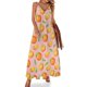 thumbnail image 1 of Vestido sin mangas con estampado de naranjas de acuarela, ropa de gala para mujer, 1 of 7
