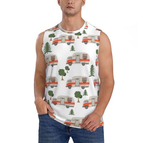 Balery Camp Van Camisetas sin mangas para hombre, absorbe la humedad y protege contra el mal olor.-Small