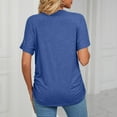 thumbnail image 5 of Workout Tops for Women V Neck Summer Casual Loose Fitting Comfy Top Tee Shirts Dailywear Short Sleeve Basic Tshirt (X-Large, Blue), 5 of 5