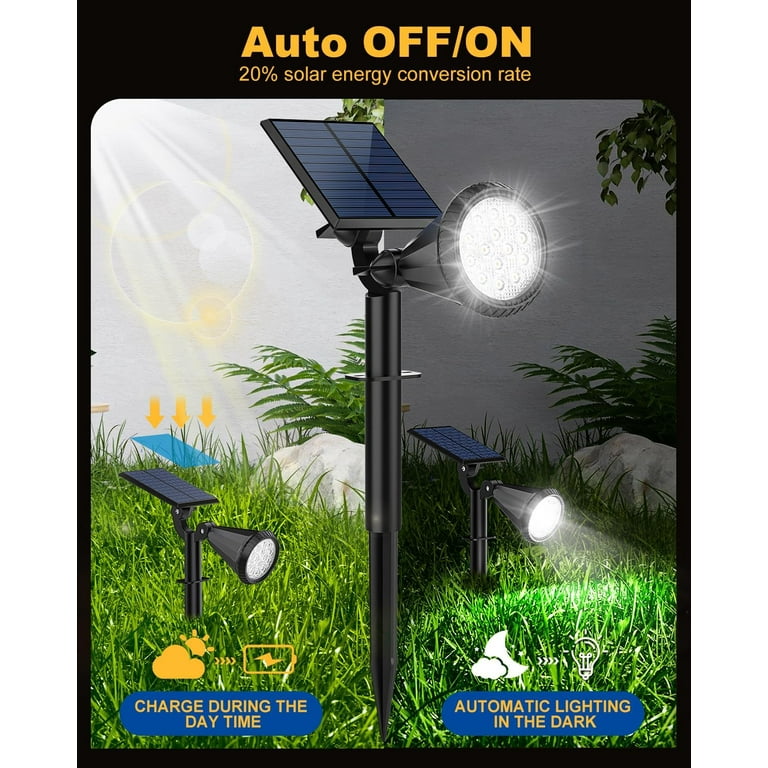 Fratink Solar Spot Lights Outdoor, 8 Pack Outdoor Solar Lights For Yard, 4 Lighting Mode Solar