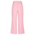 thumbnail image 6 of GILIGEGE Linen Sets for Women 2 Piece Summer 2 Piece Outfits Cotton Linen Sets Button Down Shirts and Drawstring Wide Leg Long Pants with Pockets Wide Leg Pants Tracksuit Lounge Matching Sets, 6 of 9