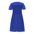thumbnail image 6 of Juslio Girl Dresses Casual Short Sleeve Tulle Summer Beach A-line Knee Length Blue Sundress, 6 of 7