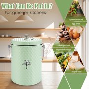 AOIOSN,Countertop Compost Bin Kitchen,Odorless Indoor Compost Bin with Lid and Compost Bags,Compost Bucket Composter Container for Food Waste,Green
