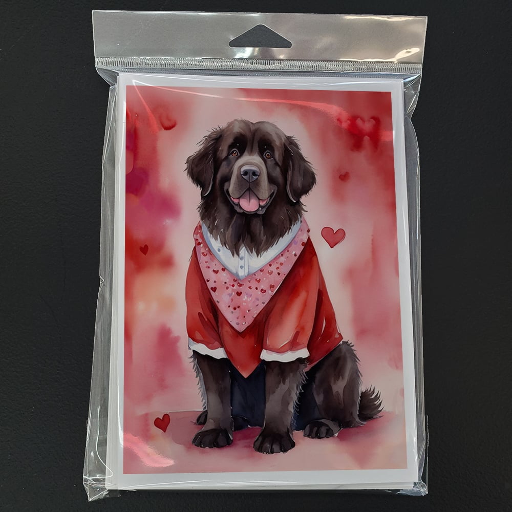 Newfoundland My Valentine Greeting Cards Pack of 8 7 in x 5 in