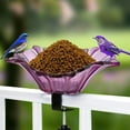 thumbnail image 3 of MXTPOV Open Bird Feeder Hanging, Purple Bowl Bird Feeder for Railings, Clear Acrylic Bird Feeders for Outdoors, Hummingbird Feeder for Garden Patio Yard, Garden Decor, 3 of 5