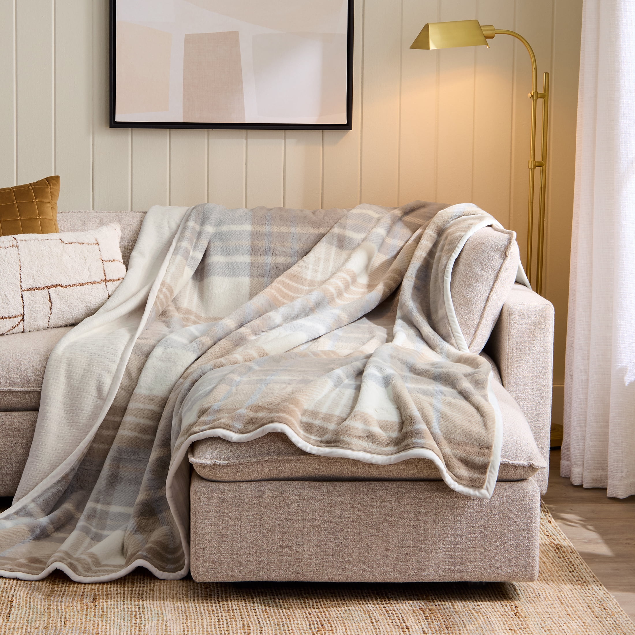 Better Homes & Gardens Chenille Bed Blanket, Ivory, Queen Size, 90 x 96 in