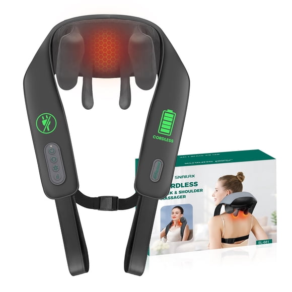 Masajeador de cuello Snailax con calor para aliviar el dolor en tejidos profundos