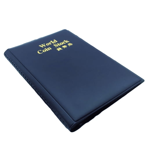Holder Storage Album, Bill Holders Book for Collectors, Banknote Stamp Collecting Supplies, Small Size for Travel 100pcs, Size: 19.7X13.8CM, Blue