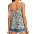 thumbnail image 4 of Women Floral Snake Print V Neck Sleeveless Cami Tank Top, 4 of 6